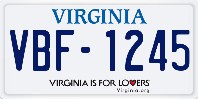 VA license plate VBF1245