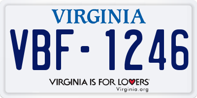 VA license plate VBF1246