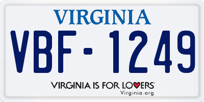 VA license plate VBF1249