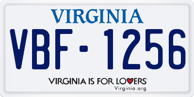 VA license plate VBF1256