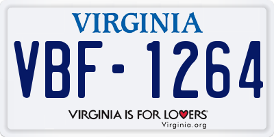 VA license plate VBF1264
