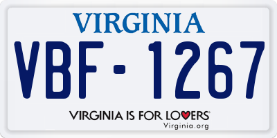 VA license plate VBF1267