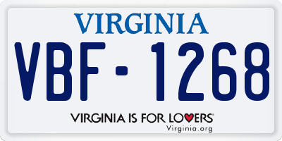 VA license plate VBF1268