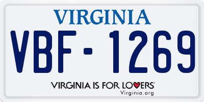 VA license plate VBF1269