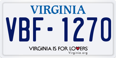 VA license plate VBF1270