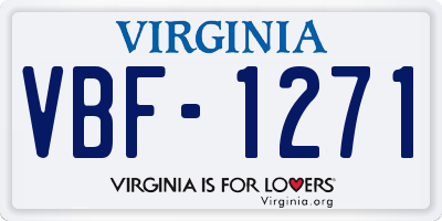 VA license plate VBF1271