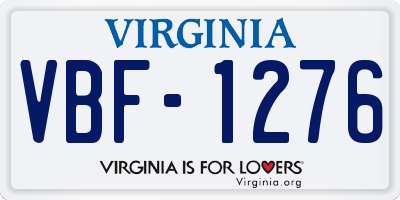 VA license plate VBF1276