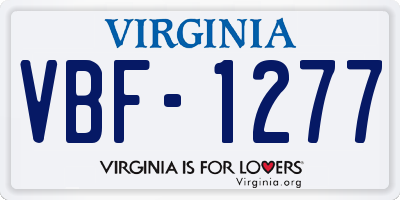 VA license plate VBF1277