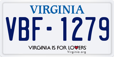 VA license plate VBF1279