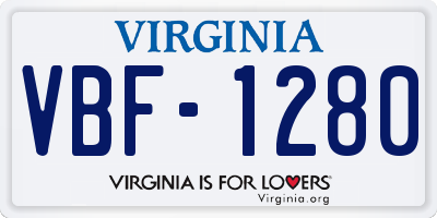 VA license plate VBF1280