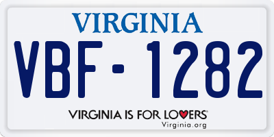 VA license plate VBF1282