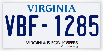 VA license plate VBF1285