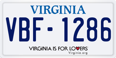 VA license plate VBF1286