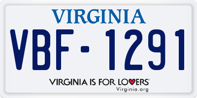 VA license plate VBF1291