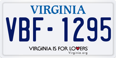 VA license plate VBF1295