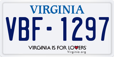 VA license plate VBF1297
