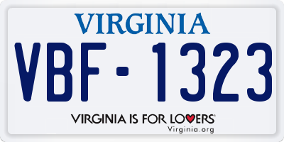 VA license plate VBF1323