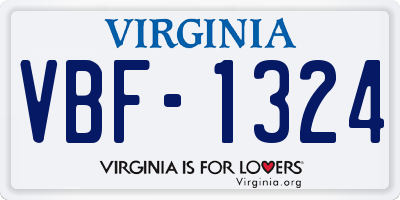 VA license plate VBF1324