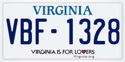 VA license plate VBF1328