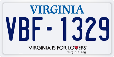 VA license plate VBF1329
