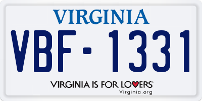 VA license plate VBF1331