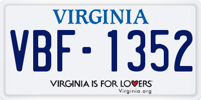 VA license plate VBF1352