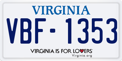 VA license plate VBF1353