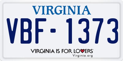 VA license plate VBF1373