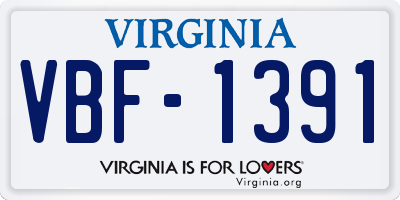 VA license plate VBF1391