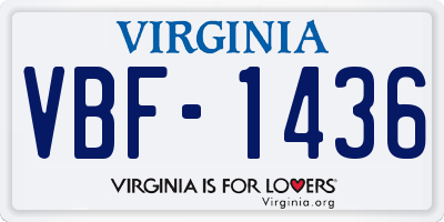 VA license plate VBF1436