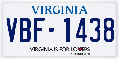 VA license plate VBF1438