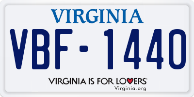 VA license plate VBF1440