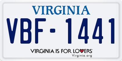 VA license plate VBF1441