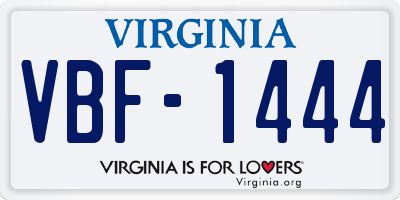 VA license plate VBF1444