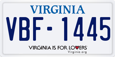 VA license plate VBF1445