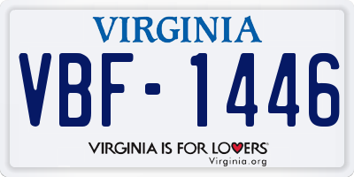 VA license plate VBF1446