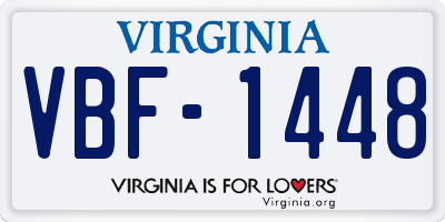 VA license plate VBF1448