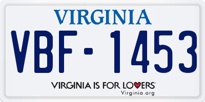 VA license plate VBF1453