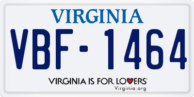VA license plate VBF1464