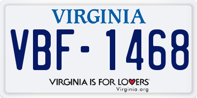 VA license plate VBF1468