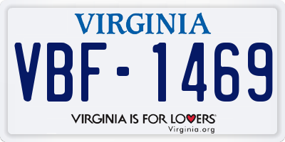 VA license plate VBF1469