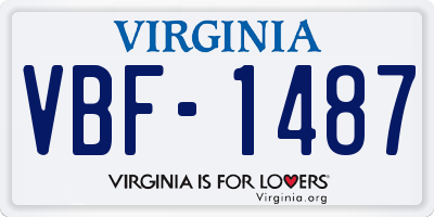 VA license plate VBF1487