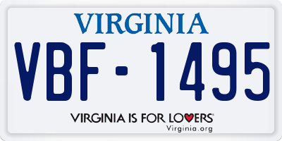 VA license plate VBF1495