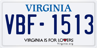 VA license plate VBF1513