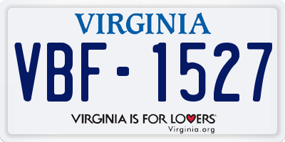 VA license plate VBF1527