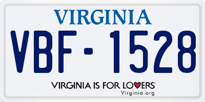 VA license plate VBF1528