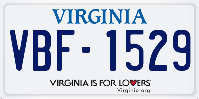 VA license plate VBF1529