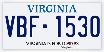 VA license plate VBF1530