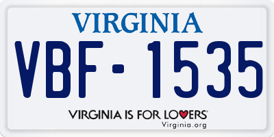 VA license plate VBF1535