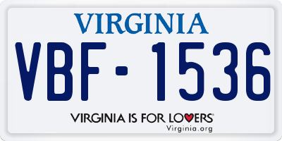 VA license plate VBF1536